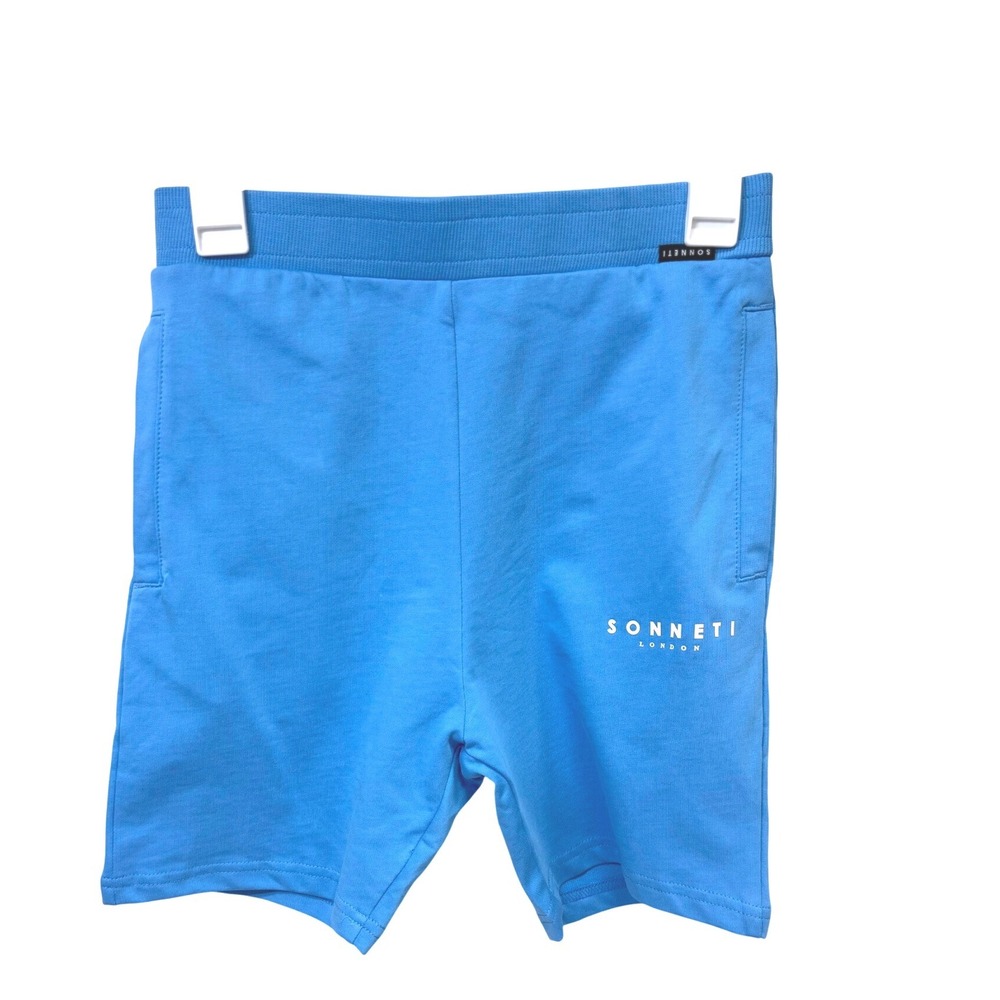 Sonneti London KIDS Blue Cotton French Terry Sweat Shorts Size Large NWT